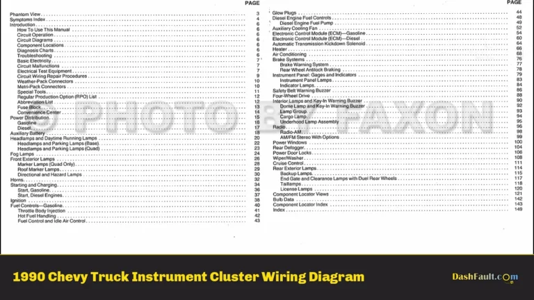 1990 Chevy Truck Instrument Cluster Wiring Diagram