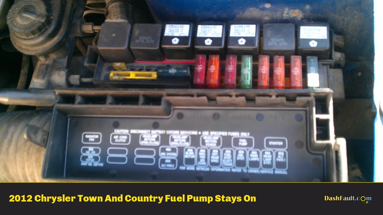 2012 Chrysler Town And Country Fuel Pump Stays On