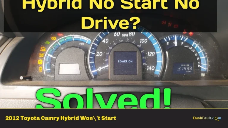 2012 Toyota Camry Hybrid Won't Start