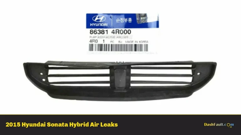 2015 Hyundai Sonata Hybrid Air Leaks