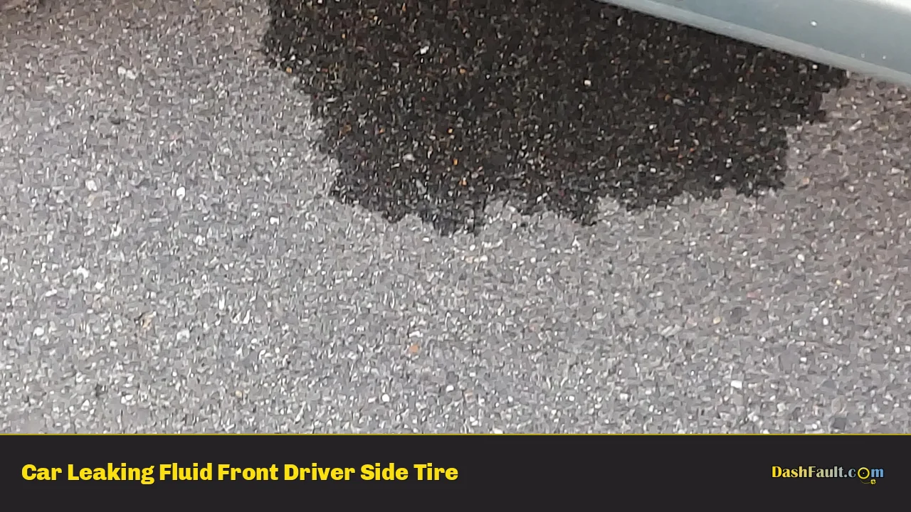 Car Leaking Fluid Front Driver Side Tire