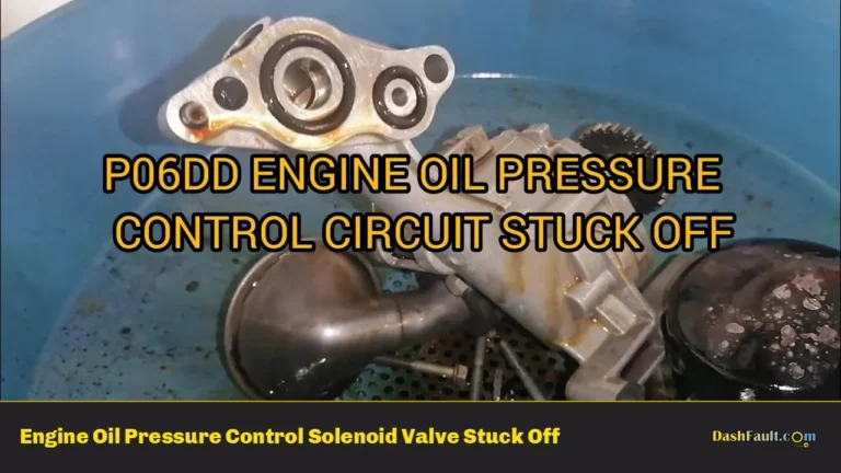 Engine Oil Pressure Control Solenoid Valve Stuck Off