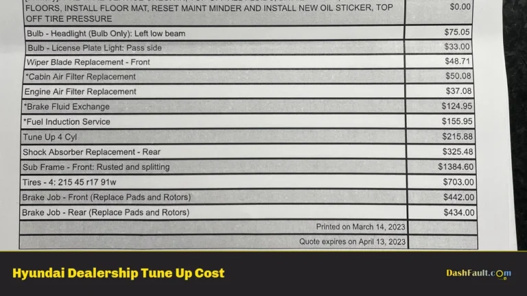 Hyundai Dealership Tune Up Cost