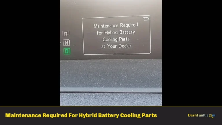 Maintenance Required For Hybrid Battery Cooling Parts