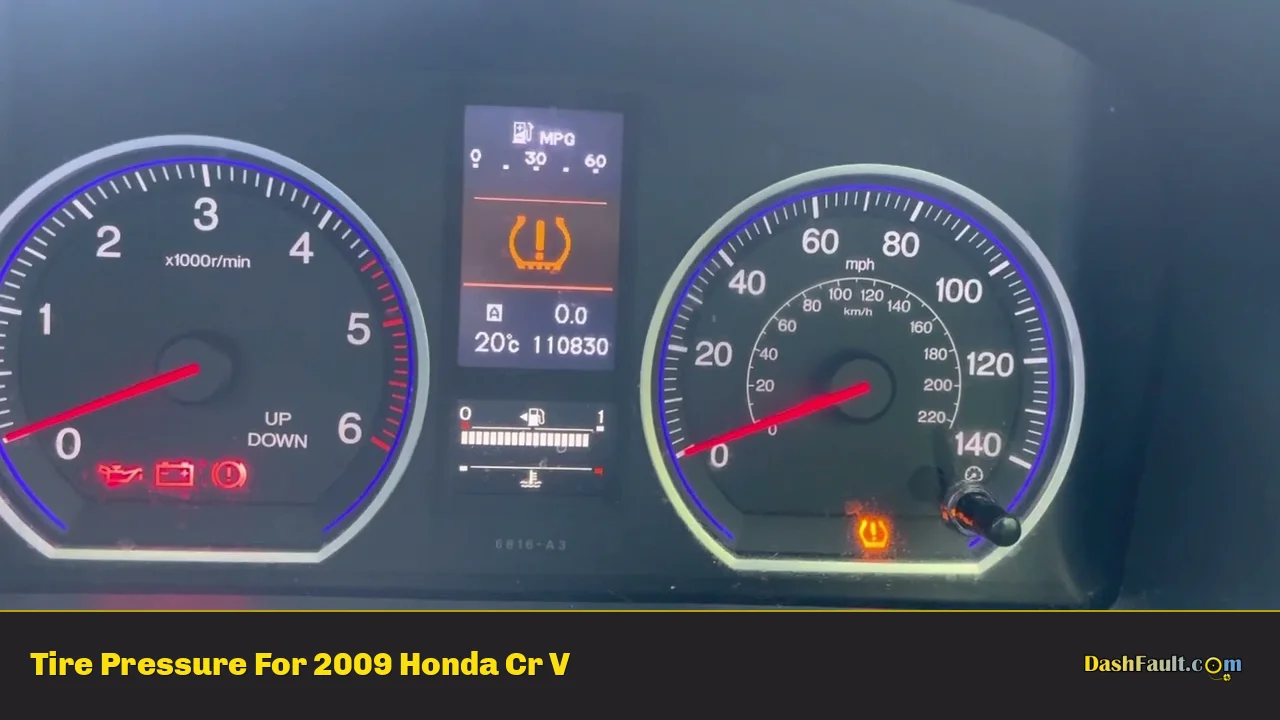 Tire Pressure For 2009 Honda Cr V