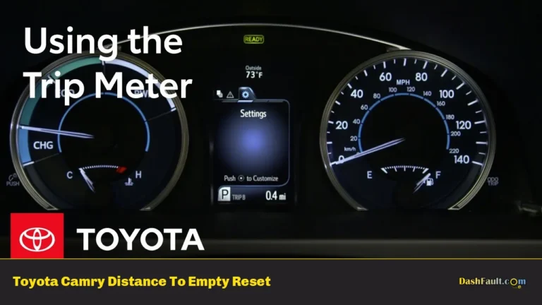 Toyota Camry Distance To Empty Reset