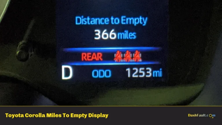 Toyota Corolla Miles To Empty Display