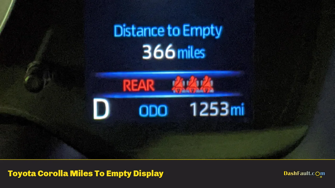 Toyota Corolla Miles To Empty Display